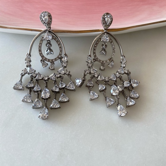 Crystal Chandelier Drop Earrings - Picture 3 of 7